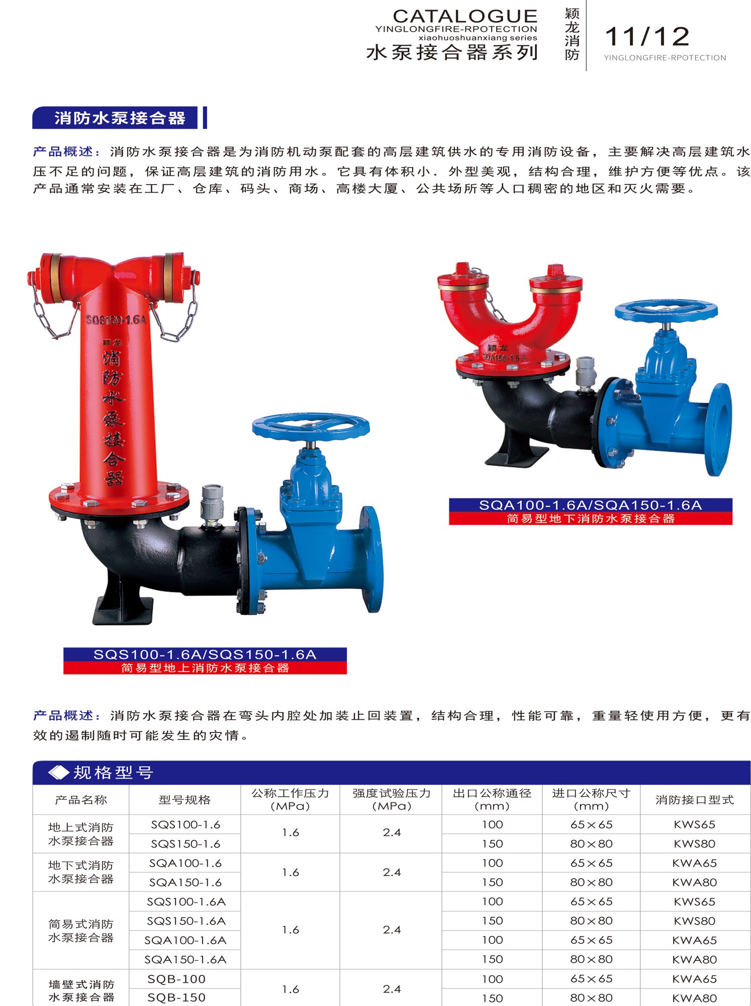 穎龍：水泵接合器系列 